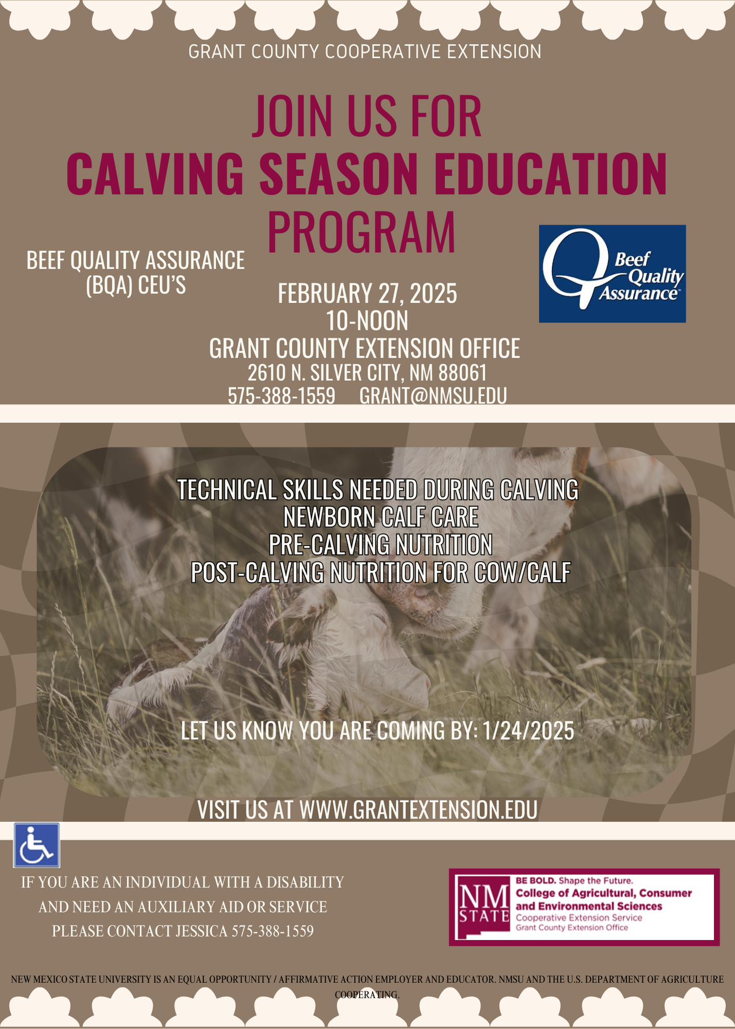 Flyer for Calving season