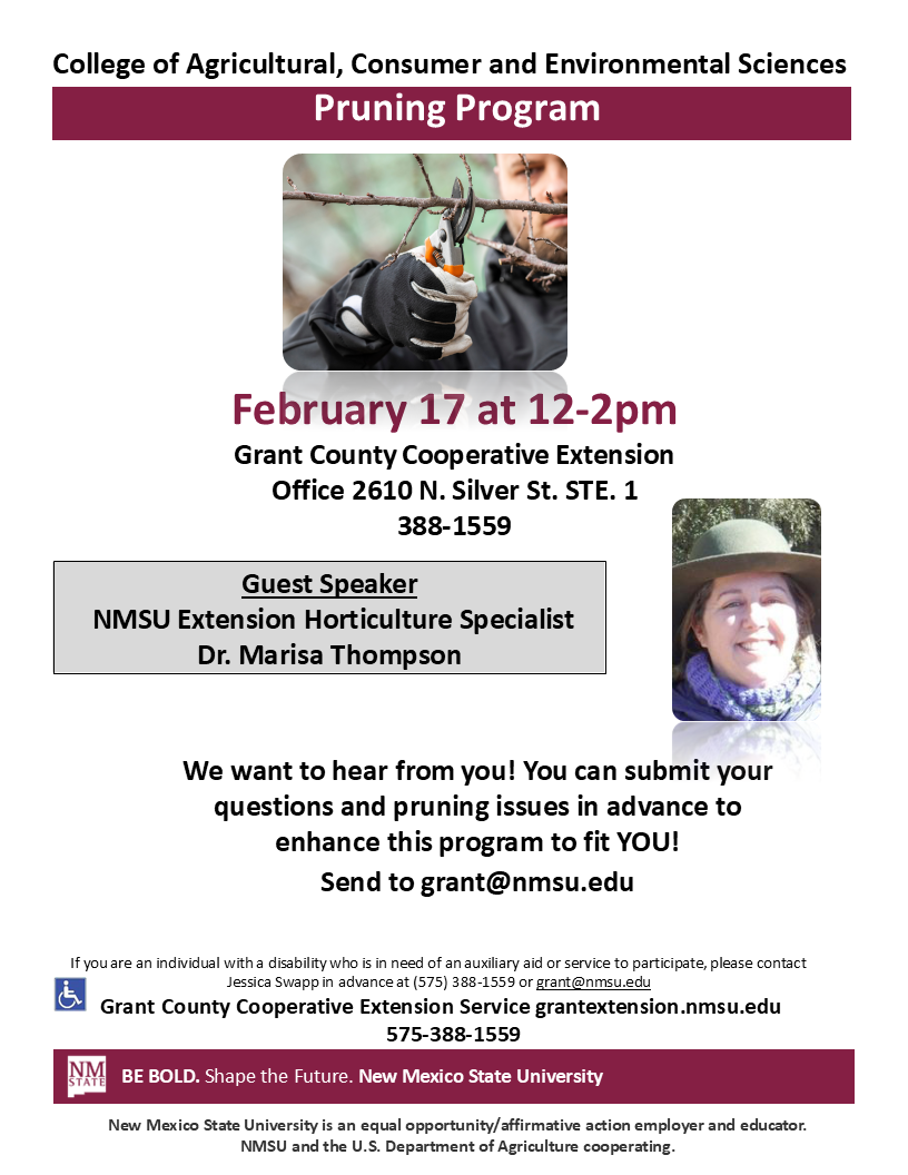 Flyer for pruning program